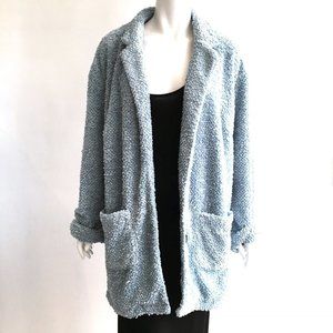 SOLD -◻️MINKPINK Mink Pink blue fuzzy teddy bear jacket
